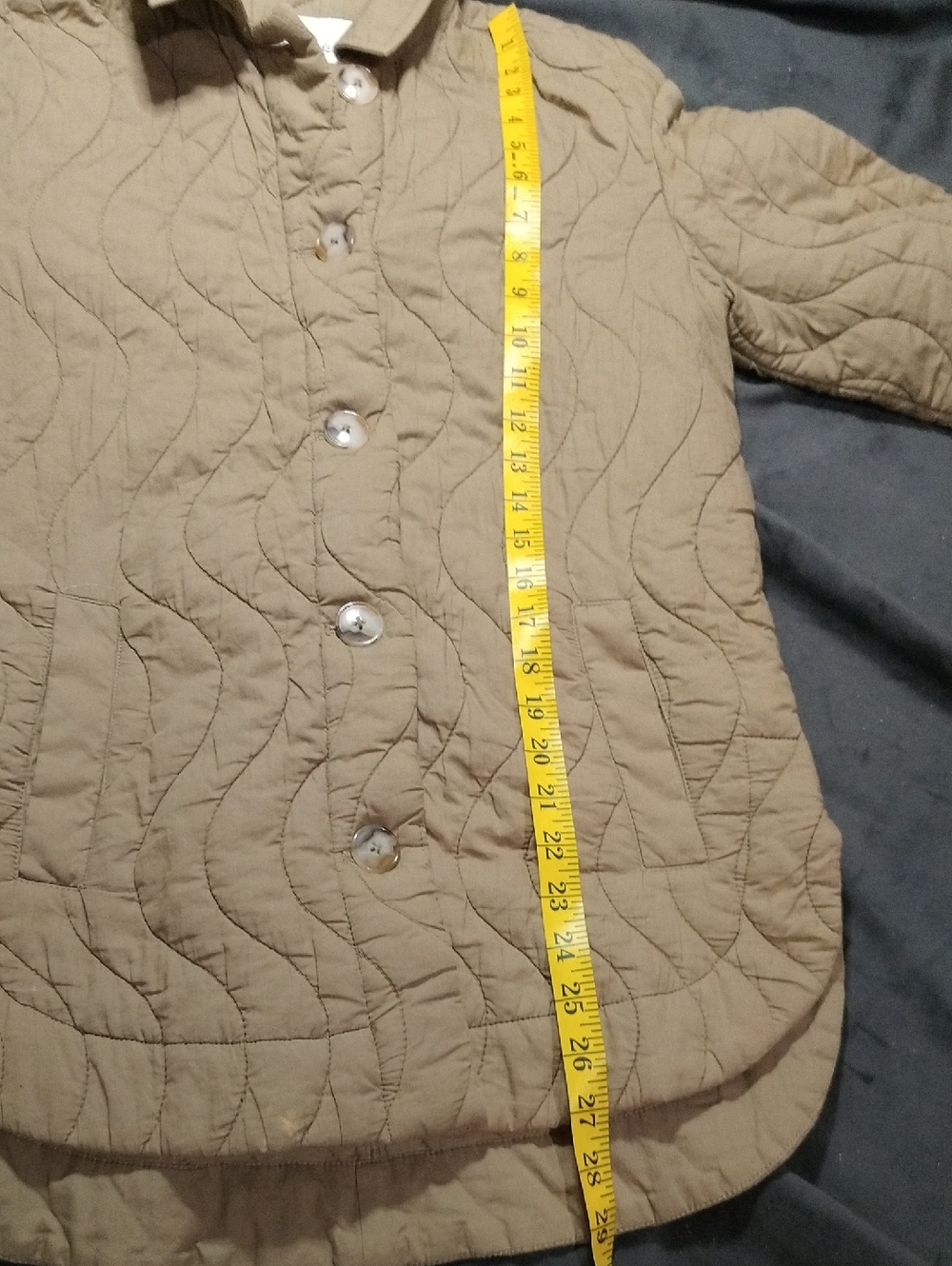 Madewell 100% Cotton Button Down Quilted Jacket in Olive Green - XXS (Small) - Picture 10 of 10